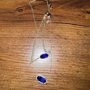 Blue and gold Kendra’s Scott necklace and bracelet